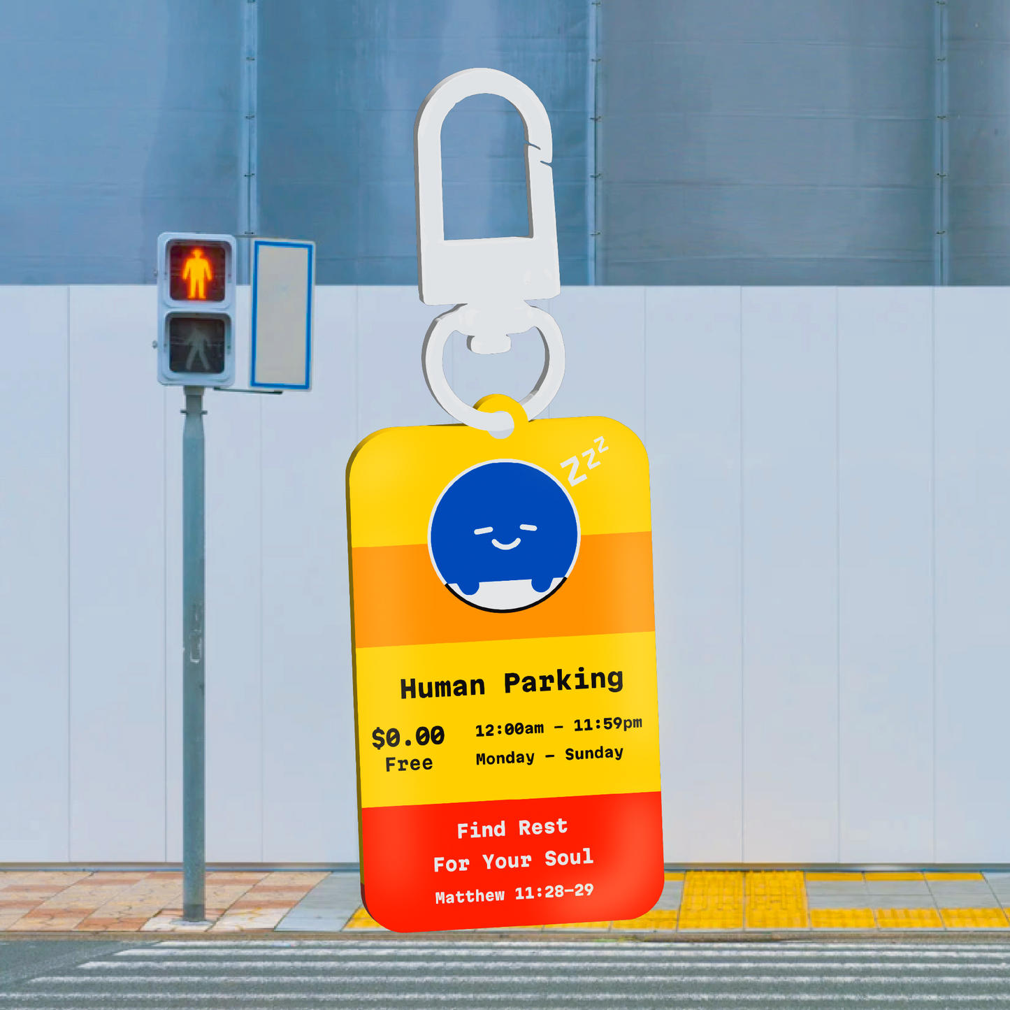 Parking Sign Keychain