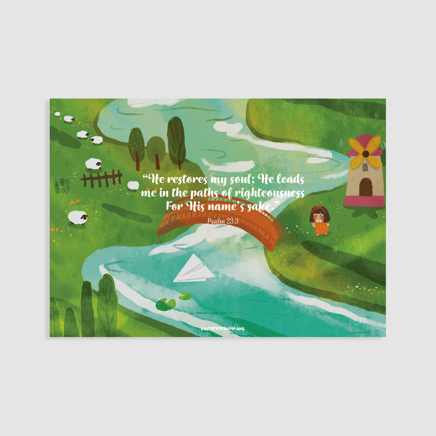 Psalms 23:3 | Blessing Card